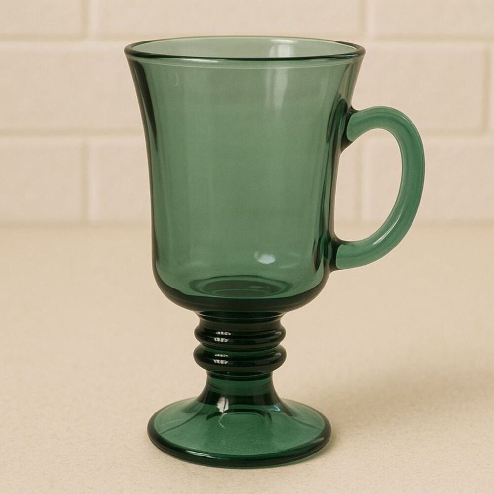 Libbey | Emerald Green Footed Irish Coffee Mugs Set of 4 | EUC - Picture 3 of 7